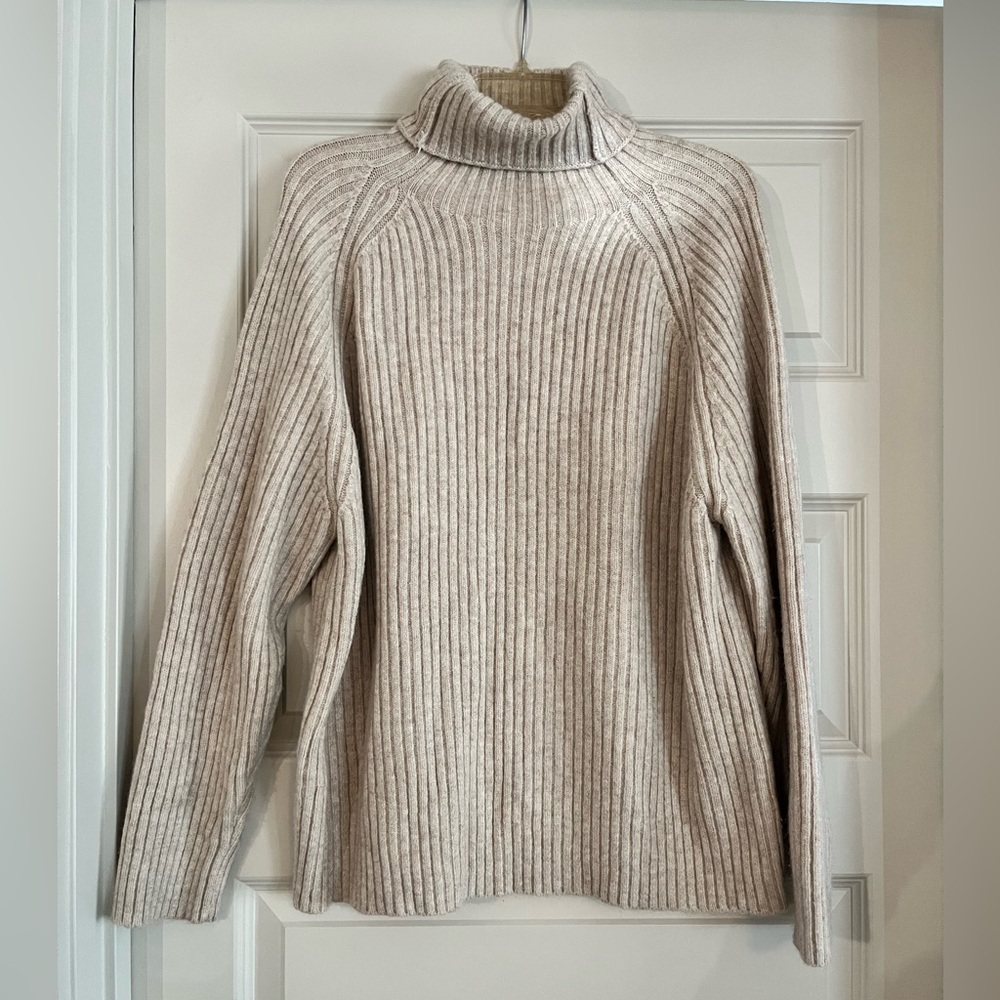 Pinch Ribbed Knit Turtleneck Sweater